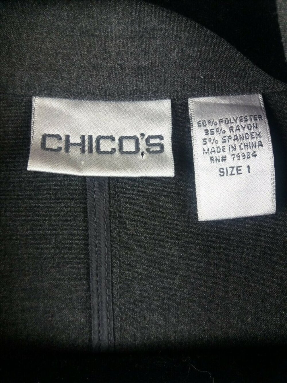 Gray Blazer Jacket Medium Chicos 1 Workwear Interview Career - Picture 6 of 6